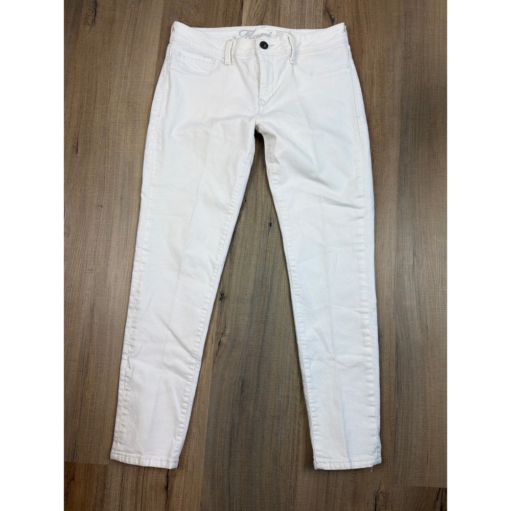 Mavi Alexa Ankle Jeans White Mid-Rise Skinny Denim Pants Size 28